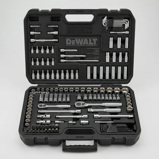 DEWALT Mechanics Tools Set, 1/4" & 3/8" Drive Ratchet and Socket Set (192-Piece)